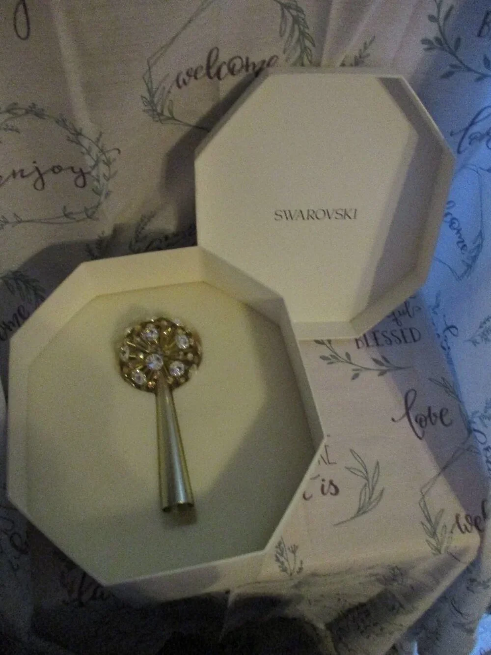 Swarovski Gold Tone Metal Crystals Constella Christmas Tree Topper